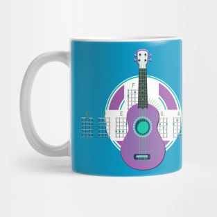 Dibujo de ukelele con notas musicales Mug